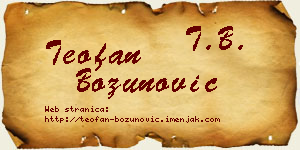 Teofan Božunović vizit kartica